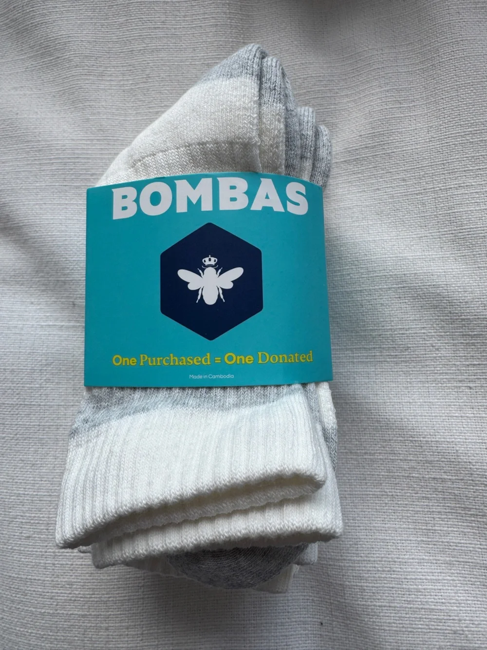 NEW Bombas women’s vintage stripe half calf socks mid weight size small
